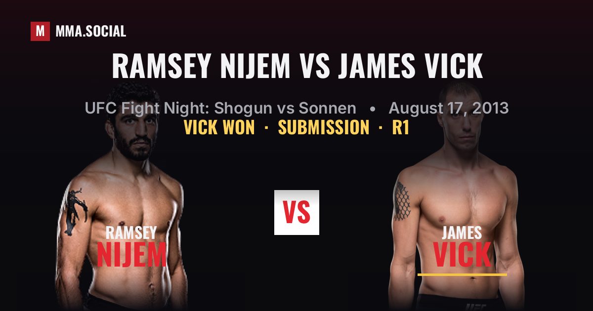 Ramsey Nijem vs James Vick - UFC Fight Night Result | MMA.SOCIAL