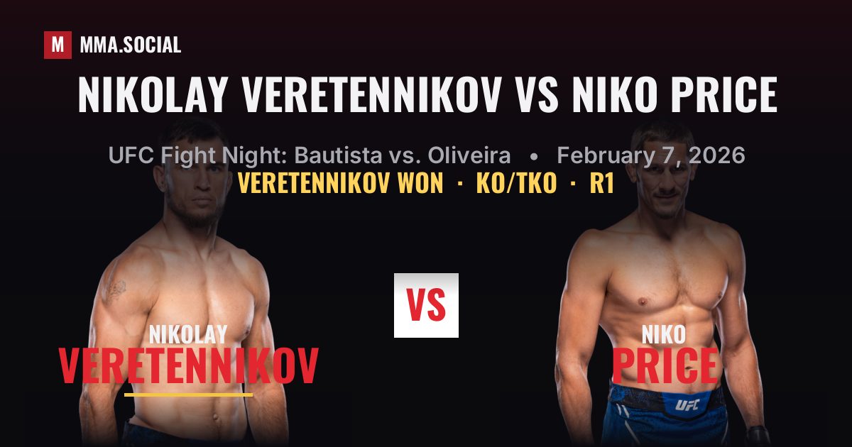 Nikolay Veretennikov vs Niko Price - UFC Fight Night | MMA.SOCIAL