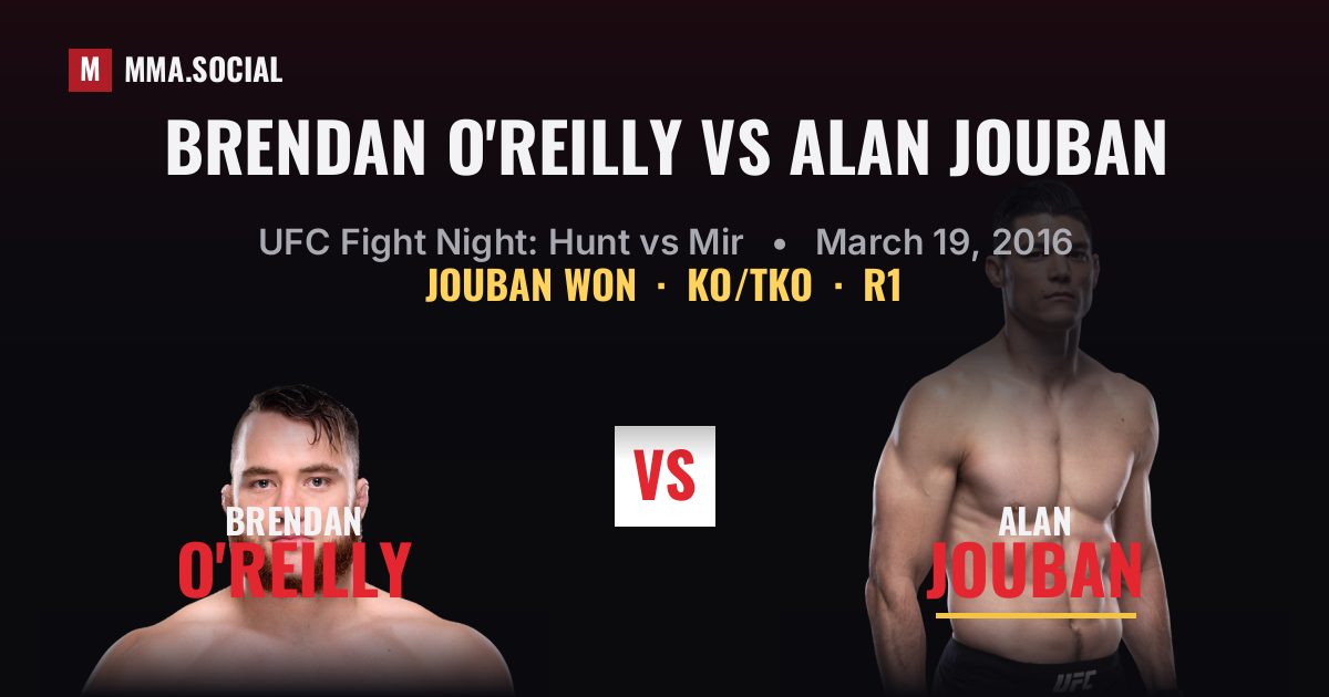 Brendan O'Reilly vs Alan Jouban - UFC Fight Night | MMA.SOCIAL