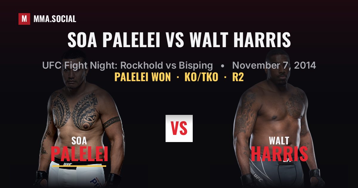Soa Palelei vs Walt Harris - UFC Fight Night Result | MMA.SOCIAL