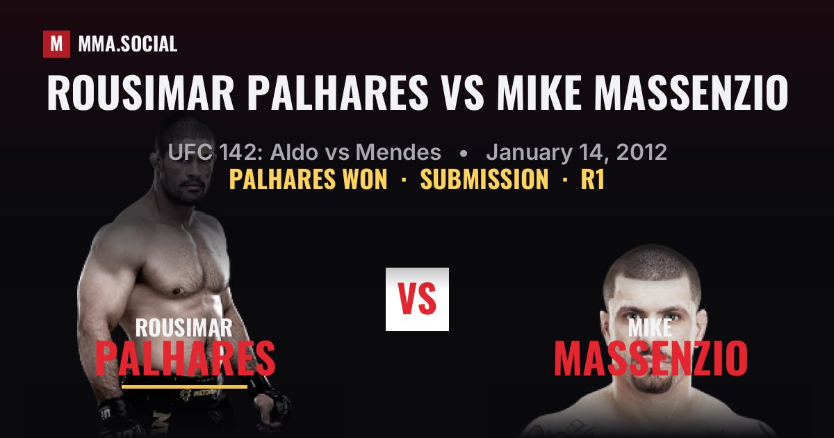 Rousimar Palhares vs Mike Massenzio - UFC 142 Result | MMA.SOCIAL