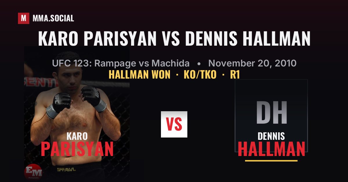 Karo Parisyan vs Dennis Hallman - UFC 123 Result | MMA.SOCIAL