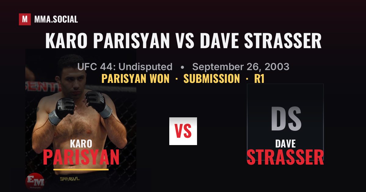 Karo Parisyan vs Dave Strasser - UFC 44: Undisputed | MMA.SOCIAL