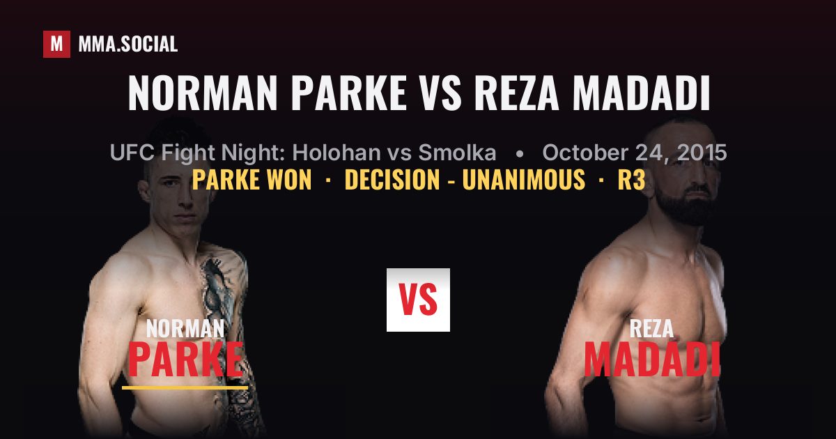 Norman Parke vs Reza Madadi - UFC Fight Night | MMA.SOCIAL