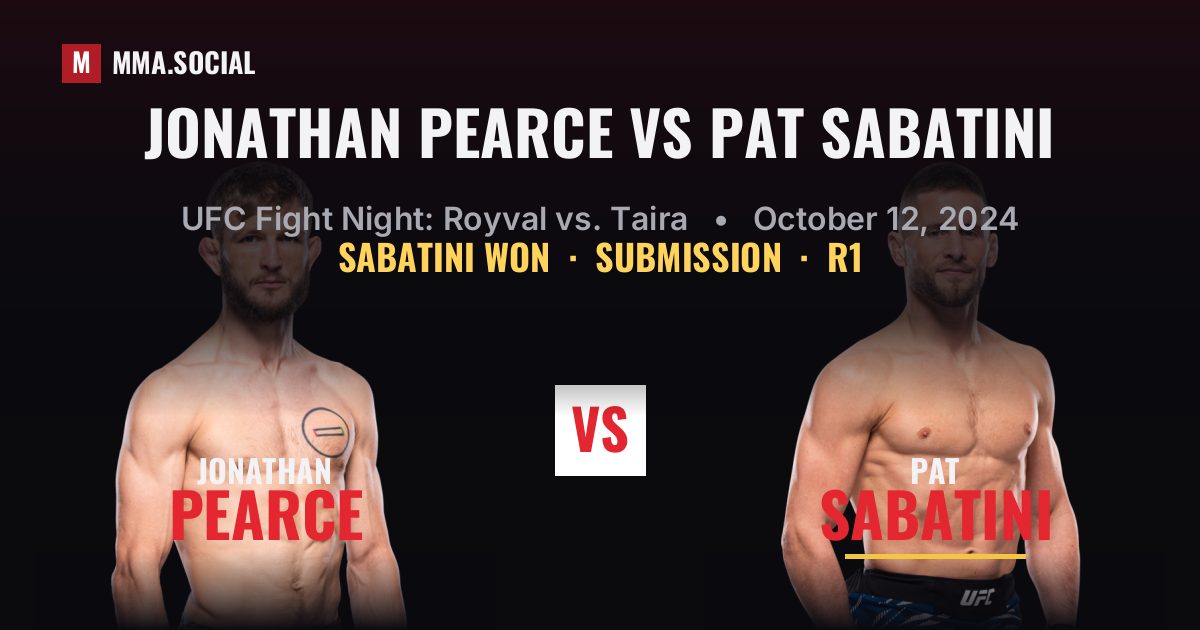Jonathan Pearce vs Pat Sabatini - UFC Fight Night | MMA.SOCIAL