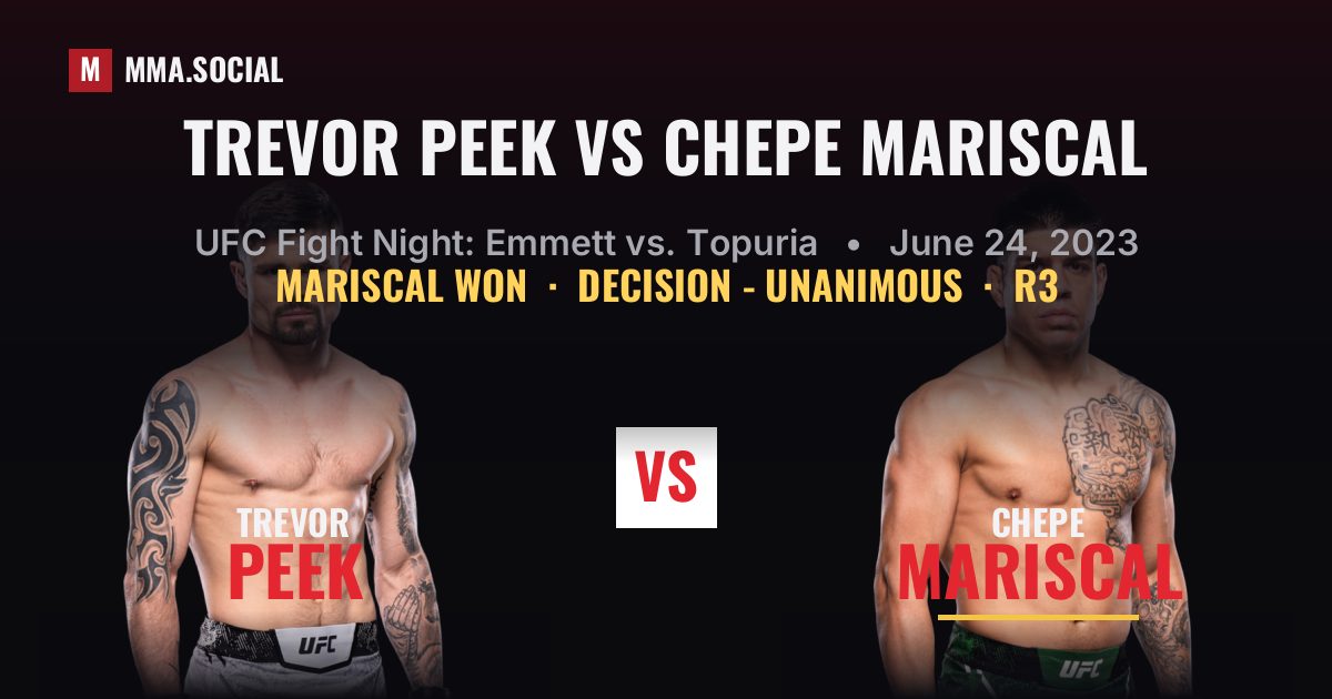 Trevor Peek vs Chepe Mariscal - UFC Fight Night | MMA.SOCIAL