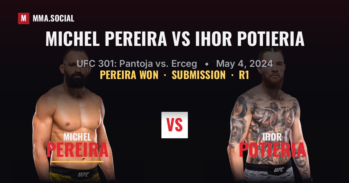 Michel Pereira vs Ihor Potieria - UFC 301 Result | MMA.SOCIAL