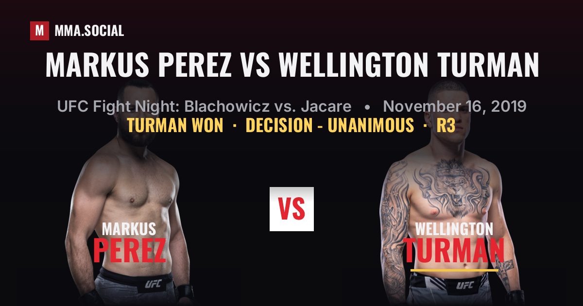 Markus Perez vs Wellington Turman - UFC Fight Night | MMA.SOCIAL