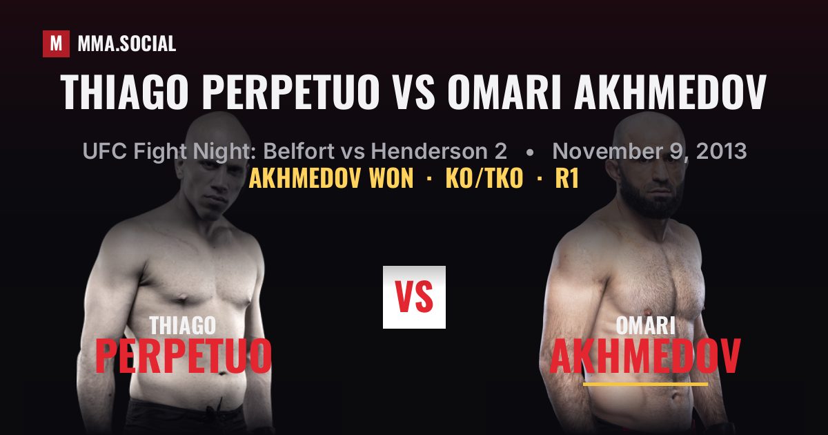 Thiago Perpetuo vs Omari Akhmedov - UFC Fight Night | MMA.SOCIAL