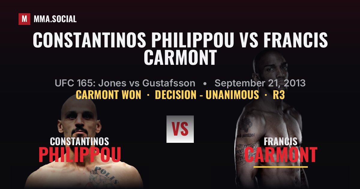 Constantinos Philippou vs Francis Carmont - UFC 165 | MMA.SOCIAL