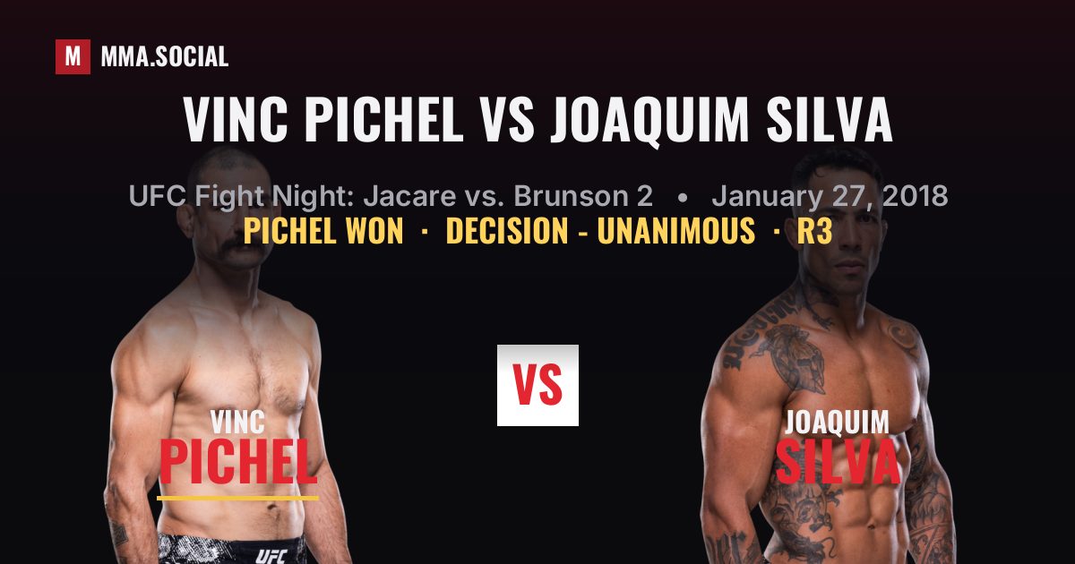 Vinc Pichel vs Joaquim Silva result: Vinc Pichel won by Decision - Unanimous, UFC Fight Night: Jacare vs. Brunson 2