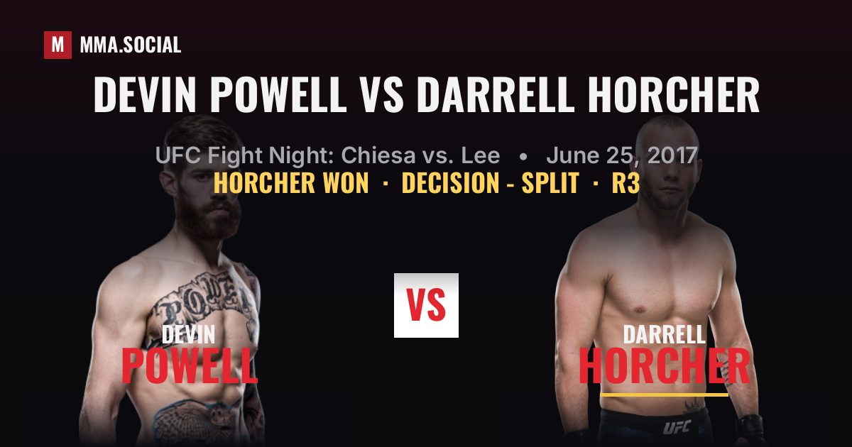 Devin Powell vs Darrell Horcher - UFC Fight Night | MMA.SOCIAL