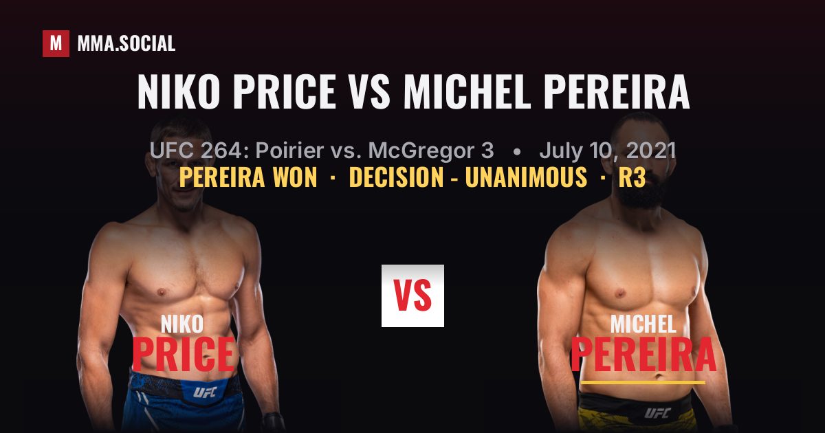Niko Price vs Michel Pereira - UFC 264 Scorecard | MMA.SOCIAL