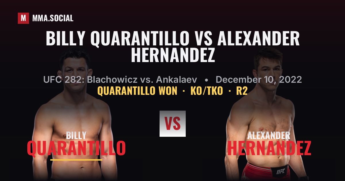 Billy Quarantillo vs Alexander Hernandez - UFC 282 | MMA.SOCIAL