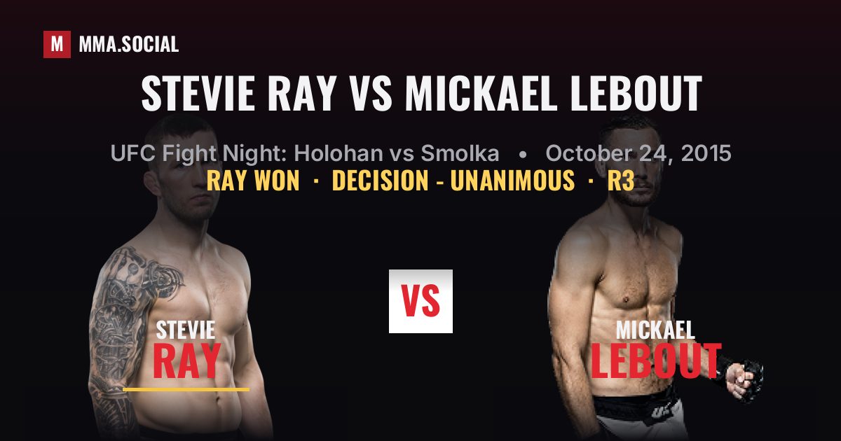 Stevie Ray vs Mickael Lebout - UFC Fight Night | MMA.SOCIAL