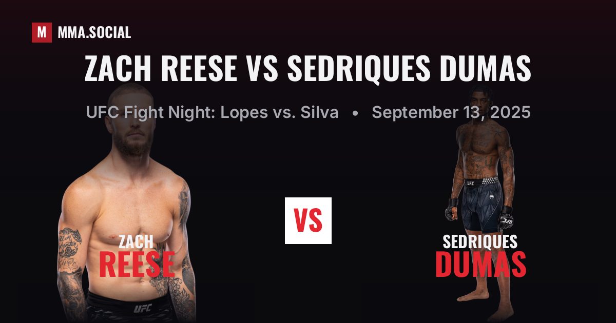 Zach Reese vs Sedriques Dumas - UFC Fight Night | MMA.SOCIAL