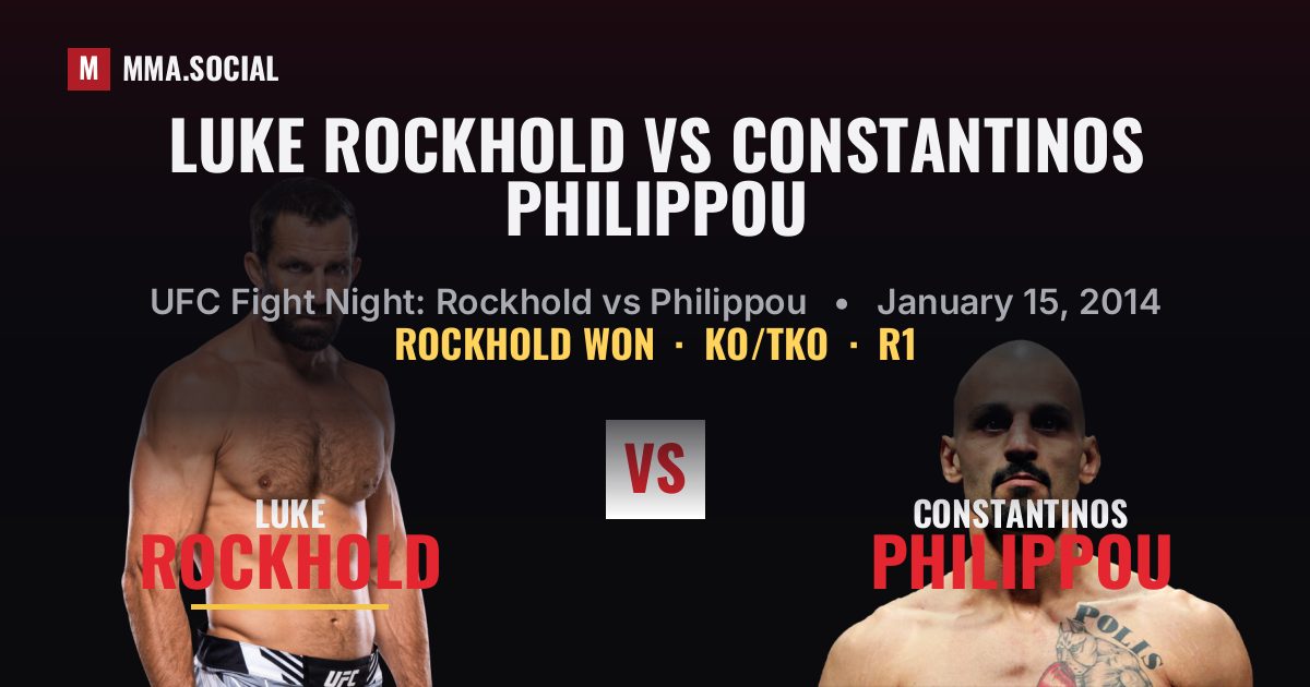 Luke Rockhold vs Constantinos Philippou result: Luke Rockhold won by KO/TKO, UFC Fight Night: Rockhold vs Philippou