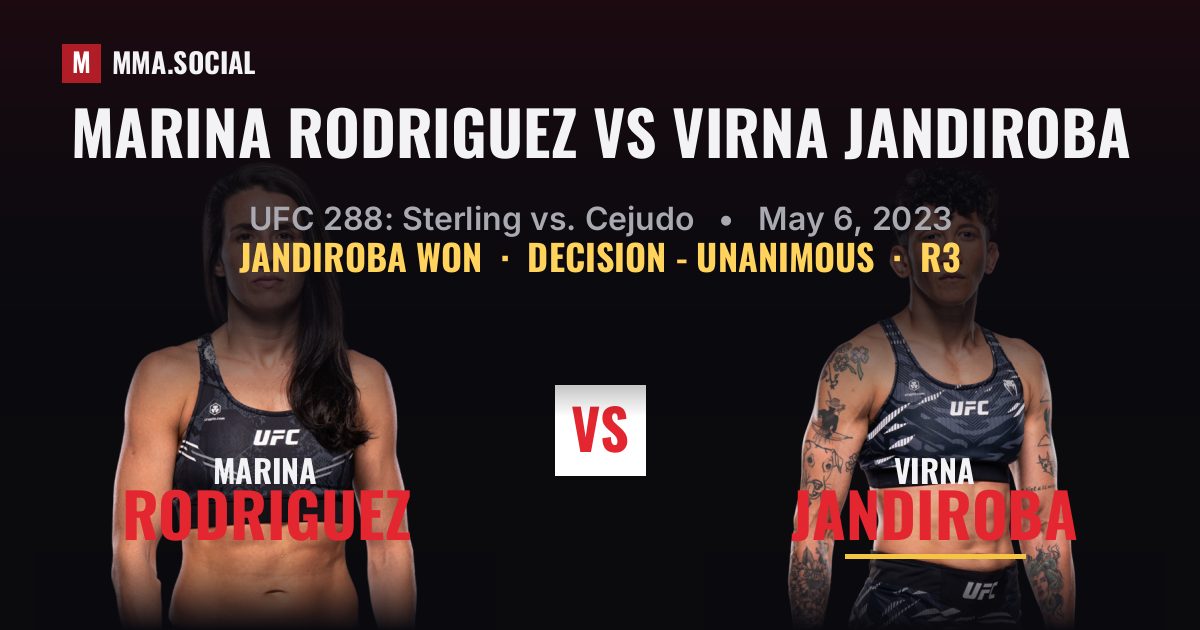 Marina Rodriguez vs Virna Jandiroba - UFC 288 | MMA.SOCIAL