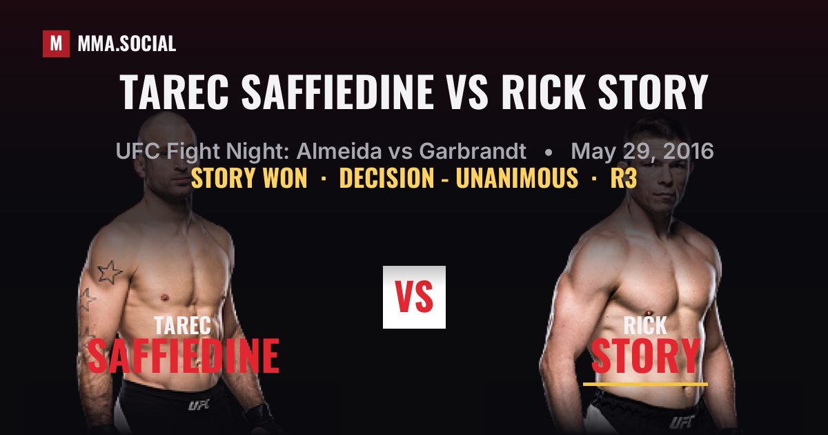 Tarec Saffiedine vs Rick Story - UFC Fight Night | MMA.SOCIAL