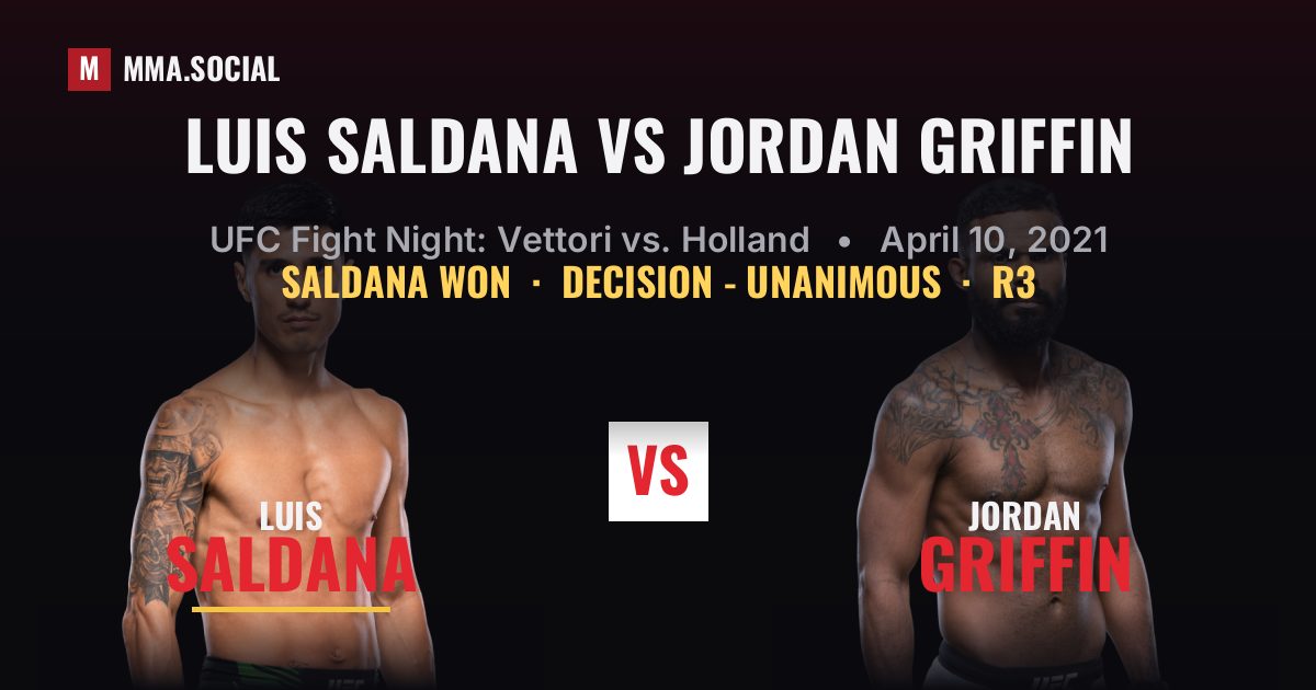 Luis Saldana vs Jordan Griffin - UFC Fight Night | MMA.SOCIAL