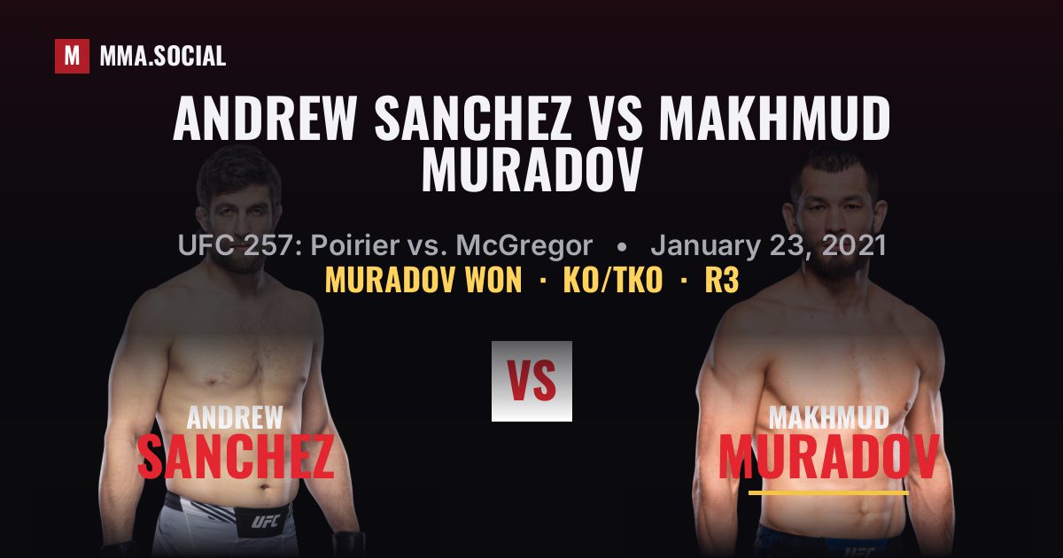 Andrew Sanchez vs Makhmud Muradov - UFC 257 Result | MMA.SOCIAL