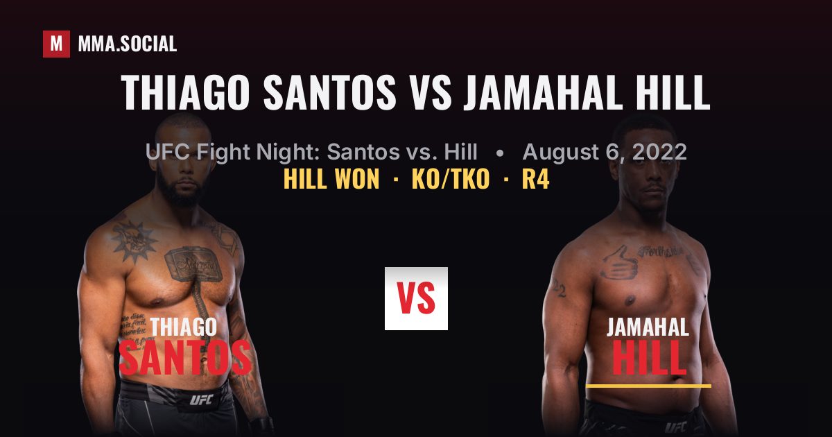 Thiago Santos vs Jamahal Hill - UFC Fight Night | MMA.SOCIAL