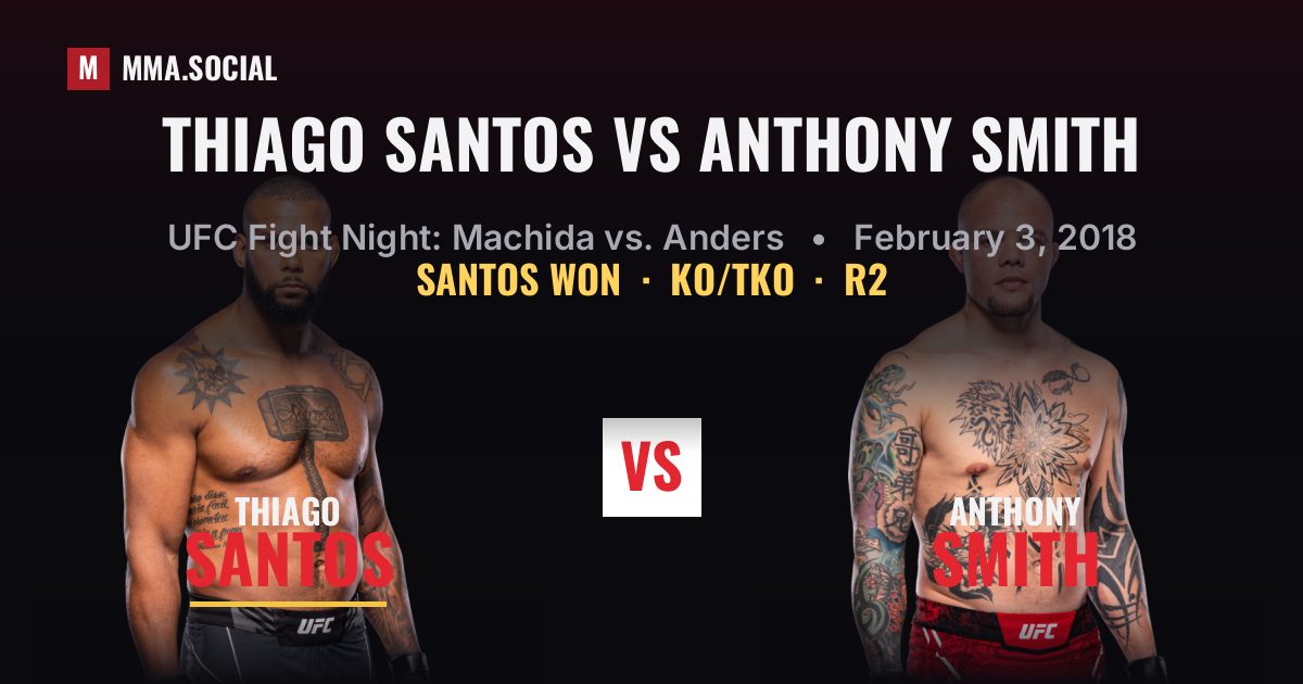 Thiago Santos vs Anthony Smith - UFC Fight Night | MMA.SOCIAL