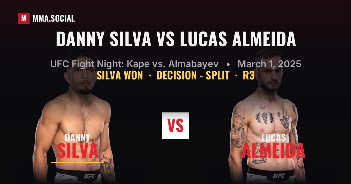 Danny Silva vs Lucas Almeida - UFC Fight Night | MMA.SOCIAL