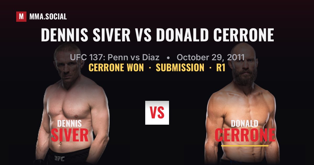 Dennis Siver vs Donald Cerrone - UFC 137 Result | MMA.SOCIAL