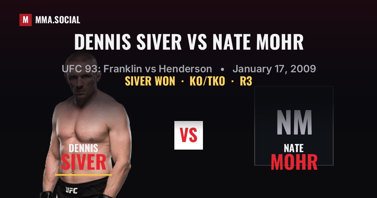 Dennis Siver vs Nate Mohr - UFC 93 Result | MMA.SOCIAL