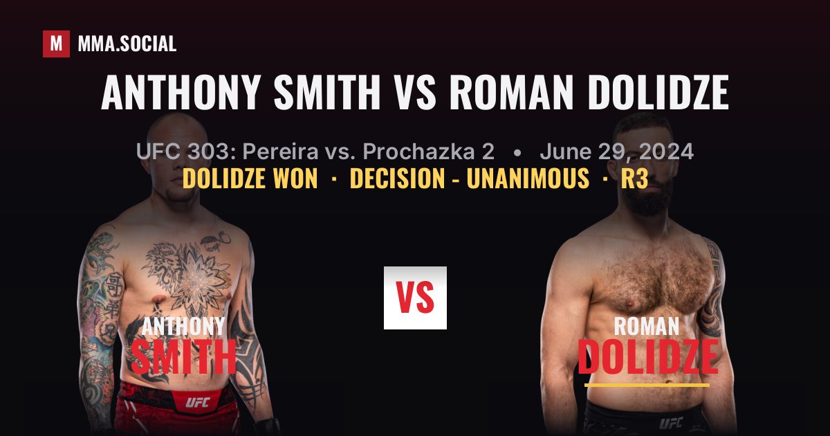 Anthony Smith vs Roman Dolidze - UFC 303 Scorecard | MMA.SOCIAL
