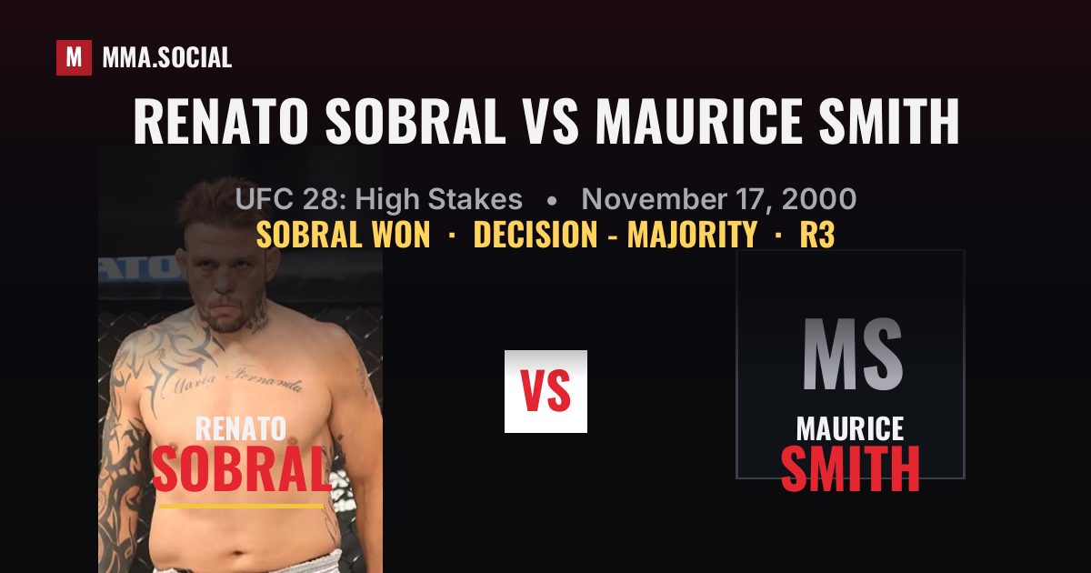 Renato Sobral vs Maurice Smith - UFC 28: High Stakes | MMA.SOCIAL