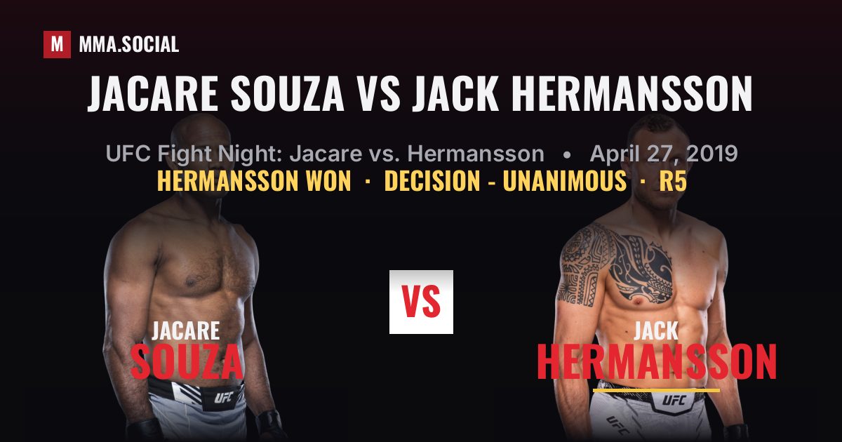 Jacare Souza vs Jack Hermansson - UFC Fight Night | MMA.SOCIAL