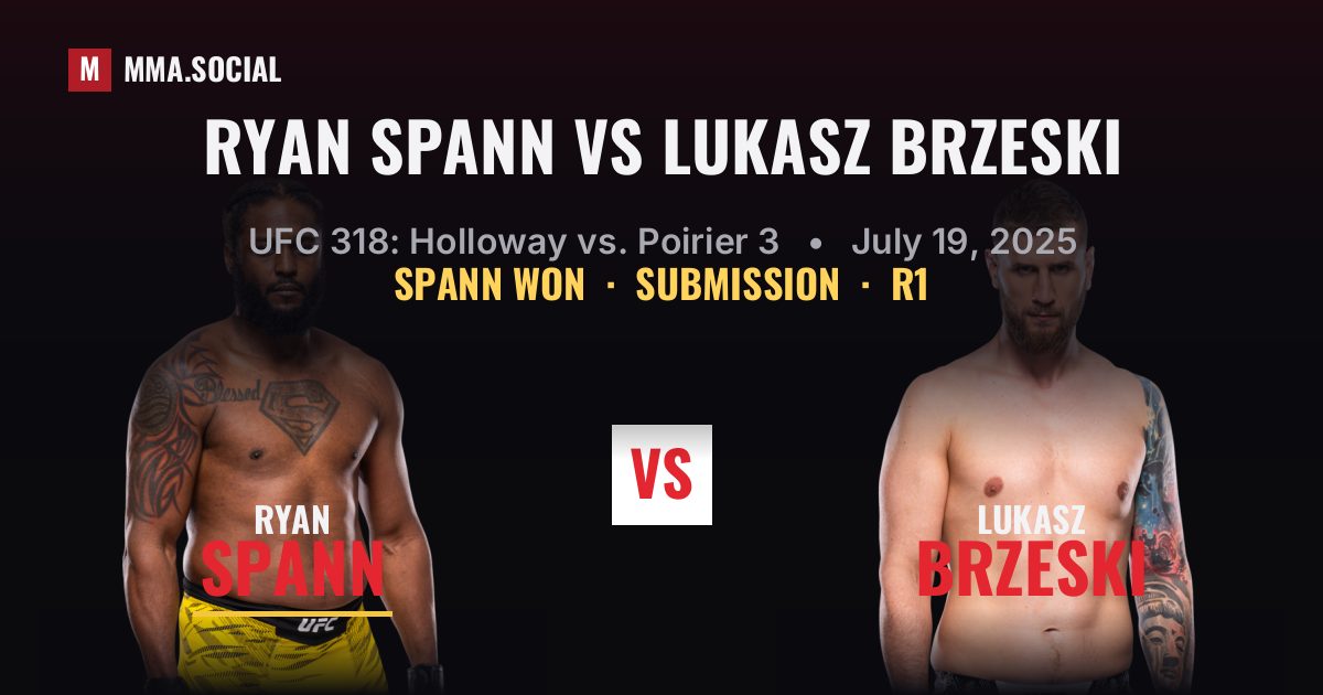 Ryan Spann vs Lukasz Brzeski - UFC 318 Result | MMA.SOCIAL