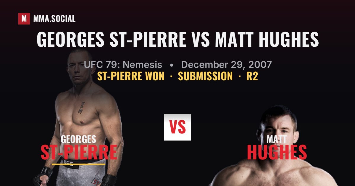 Georges St-Pierre vs Matt Hughes result: Georges St-Pierre won by Submission, UFC 79: Nemesis