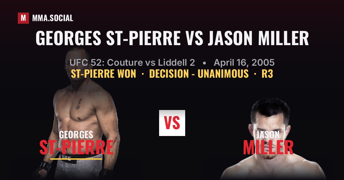 Georges St-Pierre vs Jason Miller - UFC 52 Scorecard | MMA.SOCIAL
