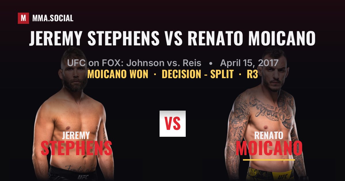Jeremy Stephens vs Renato Moicano - UFC on FOX | MMA.SOCIAL