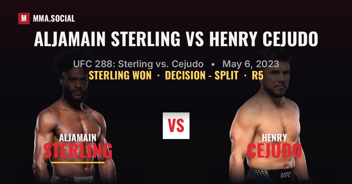 Aljamain Sterling vs Henry Cejudo - UFC 288 | MMA.SOCIAL