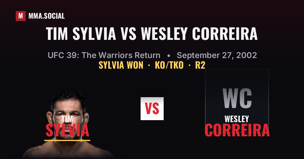 Tim Sylvia vs Wesley Correira - UFC 39 Result | MMA.SOCIAL