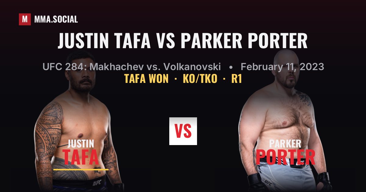 Justin Tafa vs Parker Porter - UFC 284 Result | MMA.SOCIAL