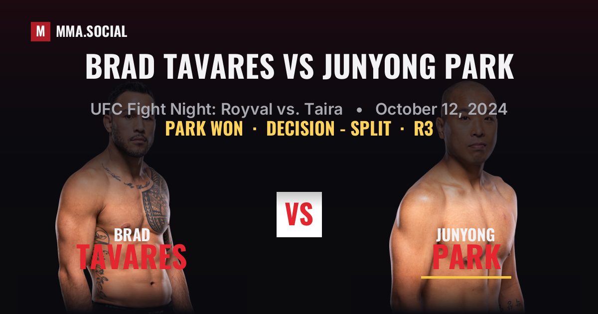 Brad Tavares vs JunYong Park - UFC Fight Night | MMA.SOCIAL
