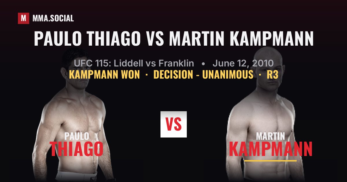 Paulo Thiago vs Martin Kampmann - UFC 115 Scorecard | MMA.SOCIAL