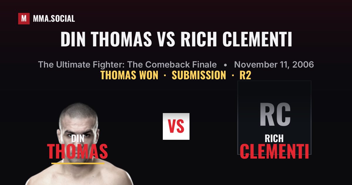 Din Thomas vs Rich Clementi - The Ultimate Fighter | MMA.SOCIAL