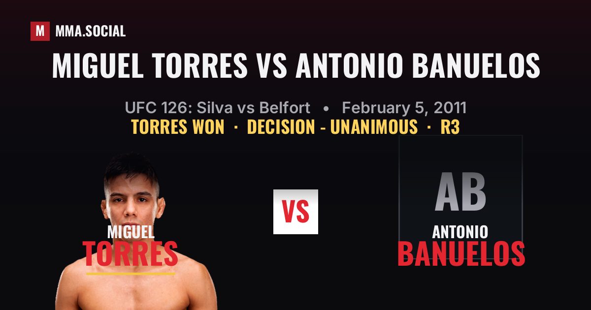 Miguel Torres vs Antonio Banuelos - UFC 126 | MMA.SOCIAL