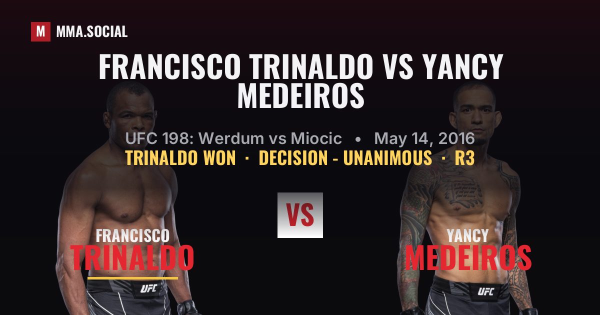 Francisco Trinaldo vs Yancy Medeiros - UFC 198 | MMA.SOCIAL