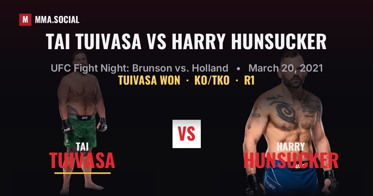 Tai Tuivasa vs Harry Hunsucker - UFC Fight Night | MMA.SOCIAL