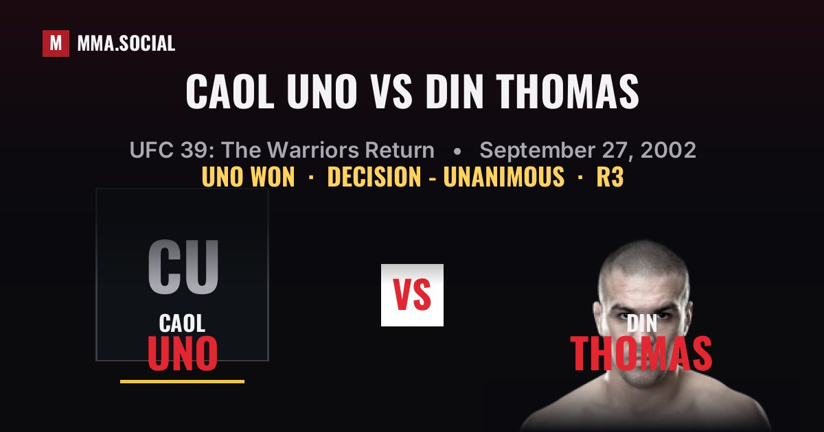 Caol Uno vs Din Thomas - UFC 39: The Warriors Return | MMA.SOCIAL
