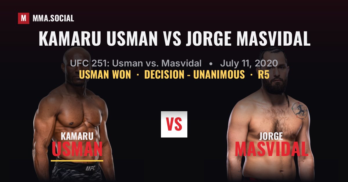 Kamaru Usman vs Jorge Masvidal - UFC 251 Scorecard | MMA.SOCIAL