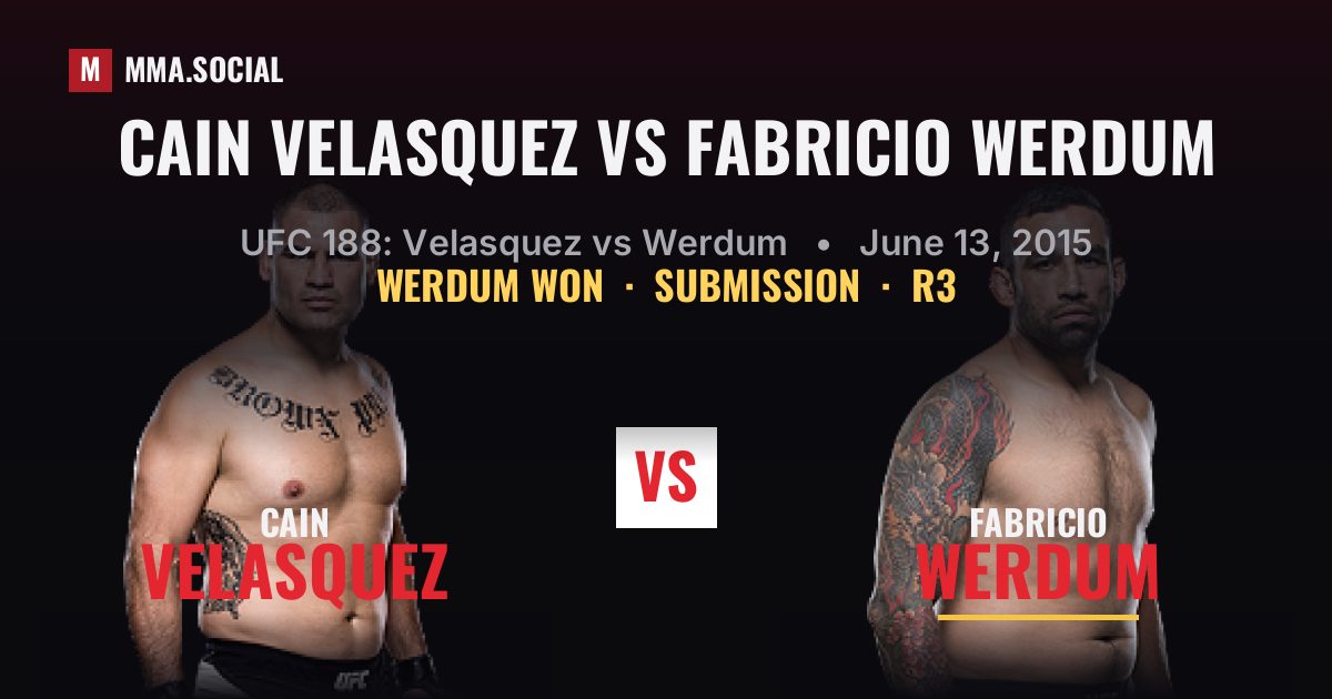 Cain Velasquez vs Fabricio Werdum - UFC 188 Result | MMA.SOCIAL
