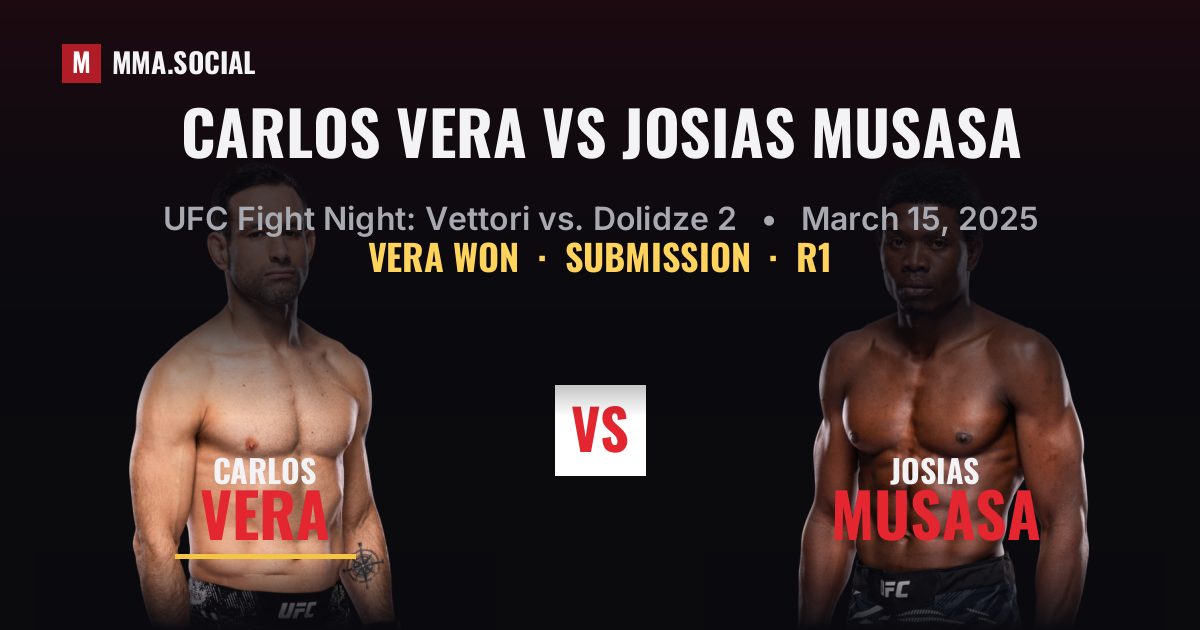 Carlos Vera vs Josias Musasa - UFC Fight Night | MMA.SOCIAL